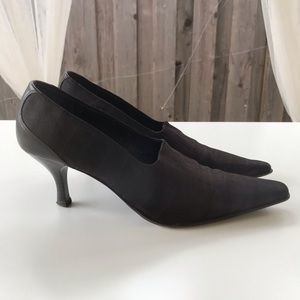 Donald J. Pliner Brown Gator Leather Pumps, 6.5